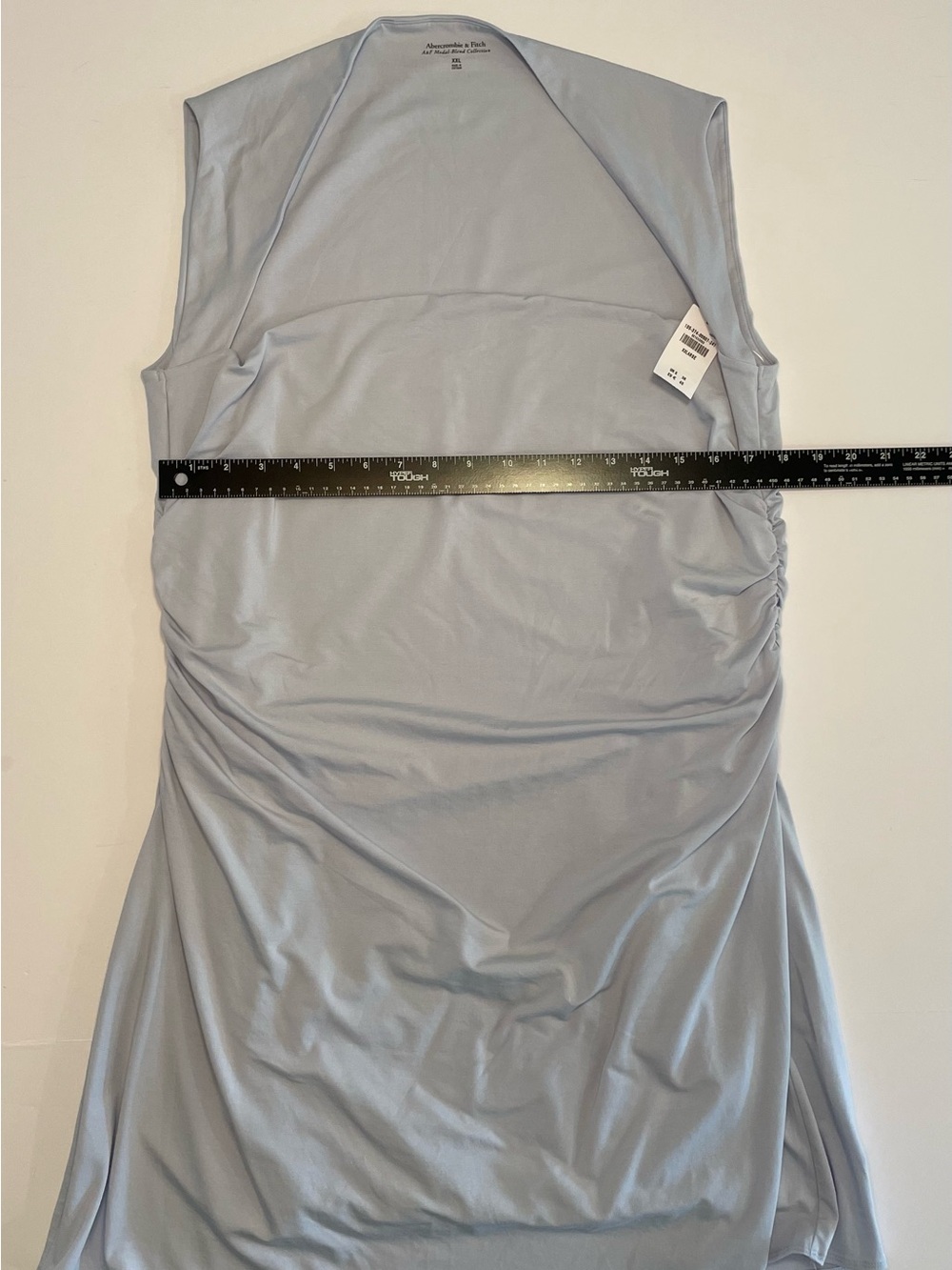 Abercrombie & Fitch Light Blue Sleeveless Ruched Mini Dress